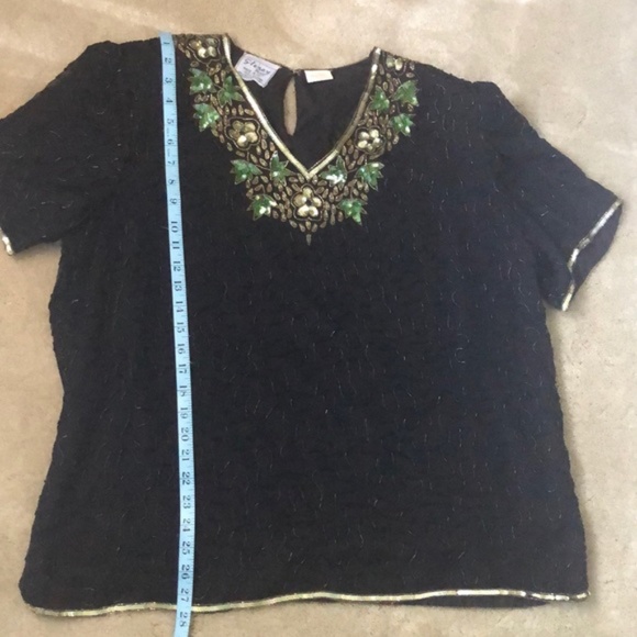 Vintage Stenay sequin and beaded silk top - Picture 7 of 16